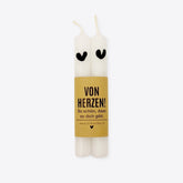 Von Herzen – 2er Set – Motivbaumkerze – Schwarz